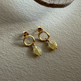 Dulong Vega Loop Øreringe Stor, 18K Guld M. Rutil Quartz